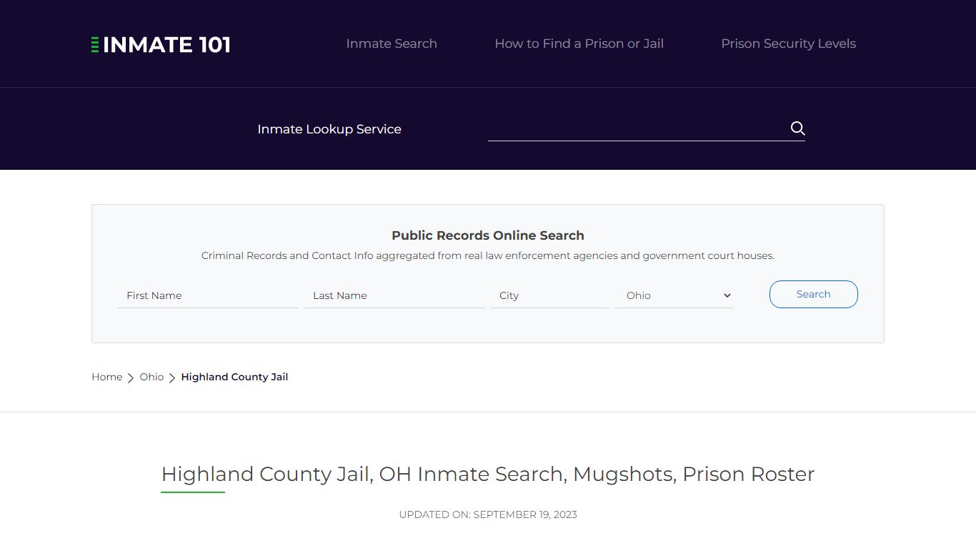 Highland County Jail, OH Inmate Search, Mugshots, Prison Roster